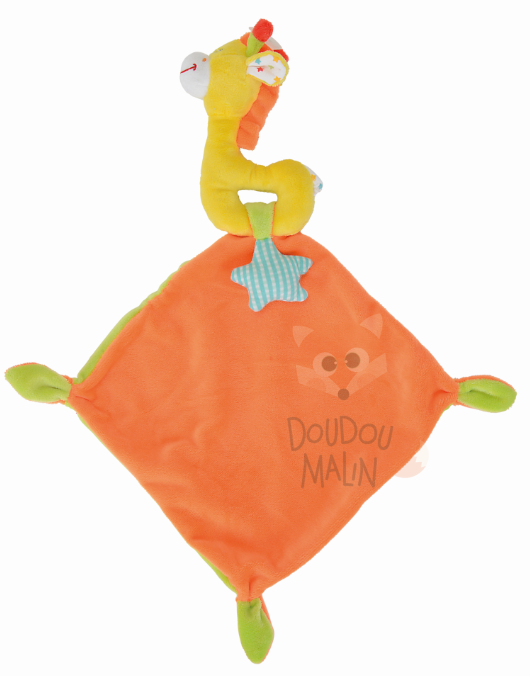  happy circus baby comforter giraffe orange green star yellow 